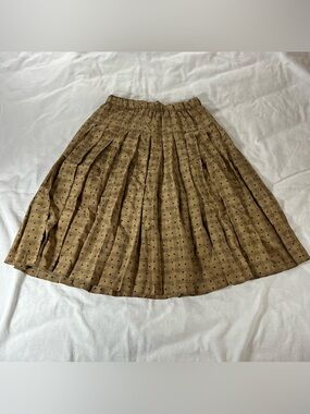 Art Deco Pleated Silk Skirt with Dot Check